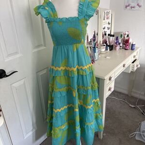 J Marie Indi Tier Ric Midi Dress XS